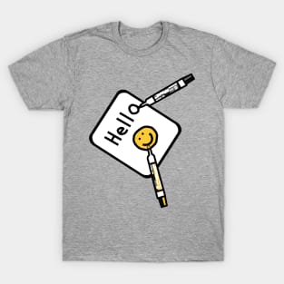 Hello Sign with Marker Pens T-Shirt